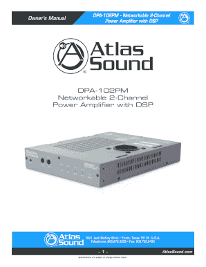 Owner's Manual - Atlas Sound