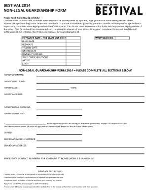 Non-Legal Guardianship Form