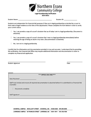 Legal Guardianship Verification Form