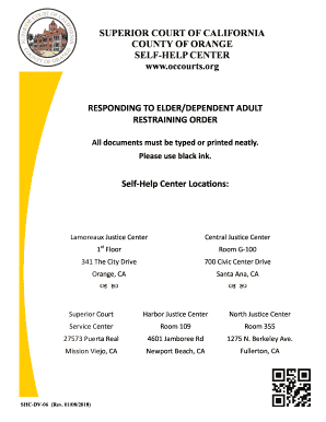 Response to Elder or Dependent Adult Abuse Restraining Order