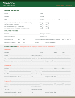Employment Application Form