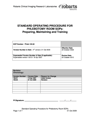 Fillable Online PHLEBOTOMY ROOM SOPs Fax Email Print - pdfFiller