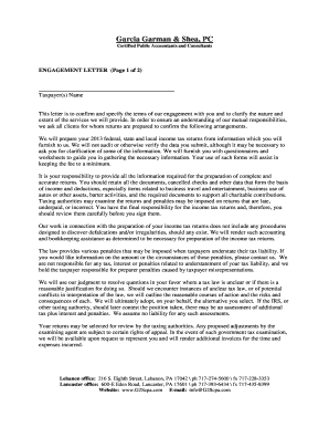 Tax Preparation Engagement Letter