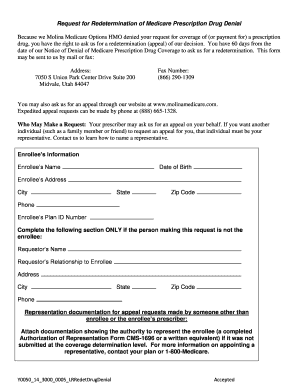 Request for Redetermination of Medicare Prescription Drug Denial