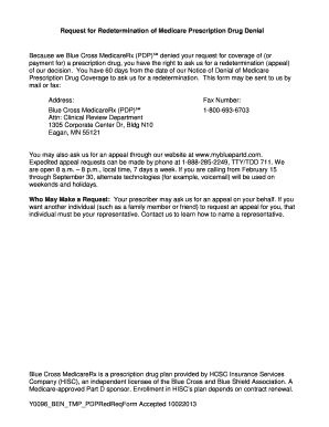 Request for Redetermination of Medicare Prescription Drug Denial