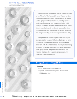 Belleville Washer Specification Form