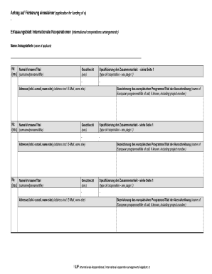 Antrag auf Förderung eines/einer