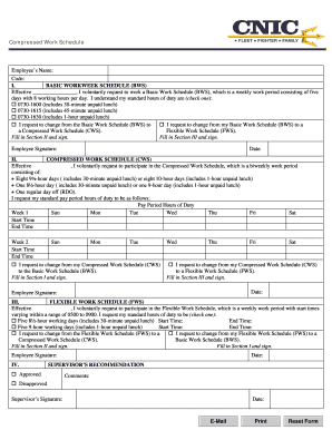 Compressed Work Schedule Form - Navy MWR - navymwr