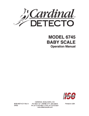 Model 6745 Baby Scale Operation Manual