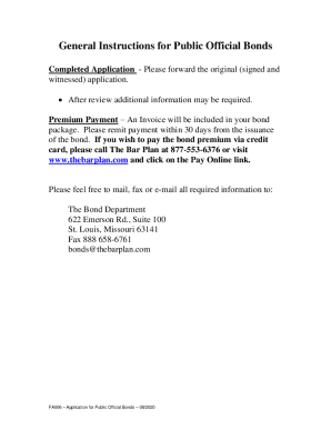 Public Official Bond Application Form