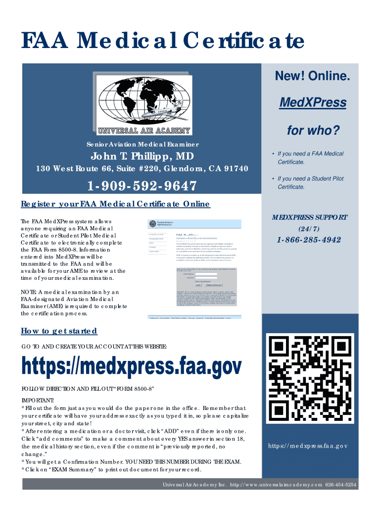 Fillable Online FAA Medical Certificate Fax Email Print pdfFiller