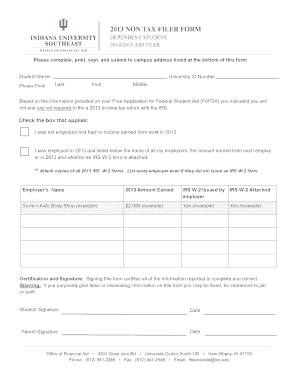 2013 Non-Tax Filer Form