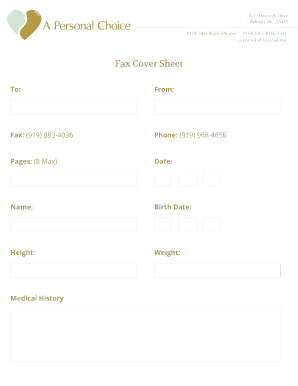 Fax Cover Sheet for Medical Records