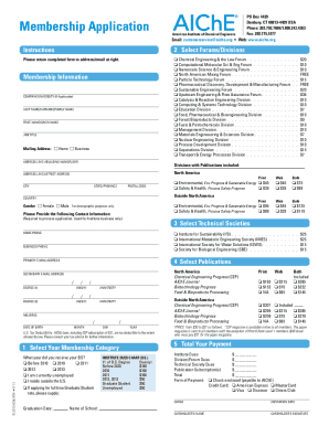 AIChE Membership Application Form