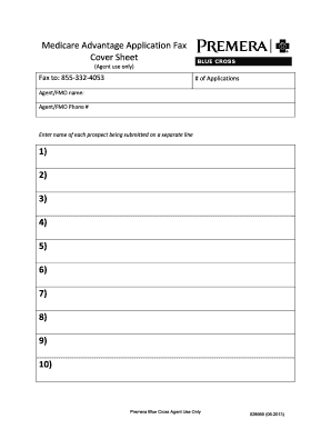 Medicare Advantage Application Cover Sheet