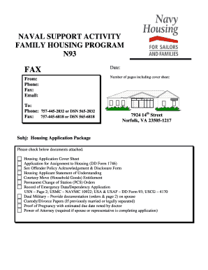 US Navy Family Housing Application