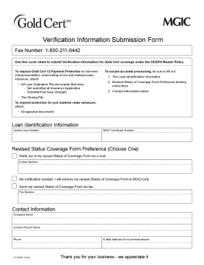 Gold Cert Verification Information Submission Form