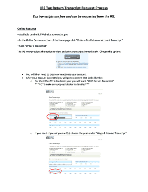 IRS Tax Return Transcript Request