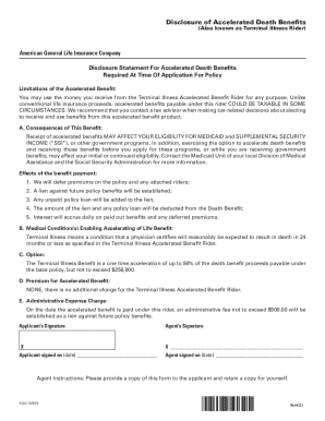 Terminal Illness Rider Form