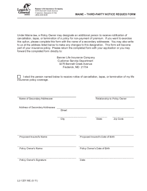 Maine Third-Party Notice Request Form