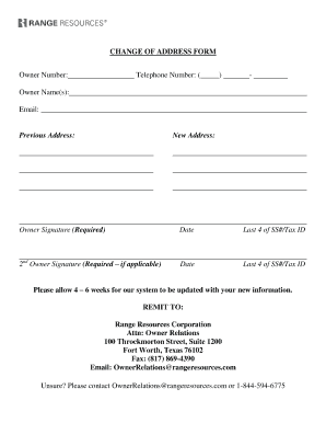 Change of Address Form