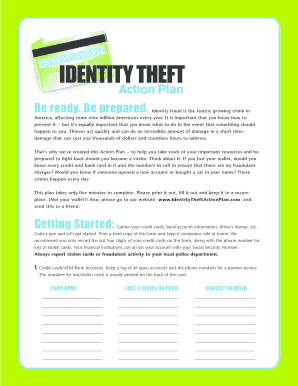 Identity Theft Action Plan