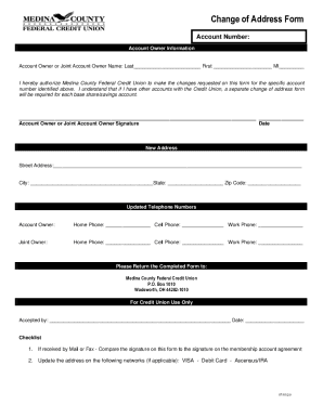 Change of Address Form