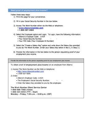 Atterro Employment Verification Form