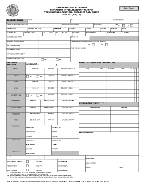 University of California Permanent Interlocation Transfer Form