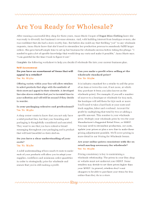 Wholesale Readiness Self-Assessment Worksheet