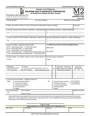 PhilHealth Member Data Amendment Form