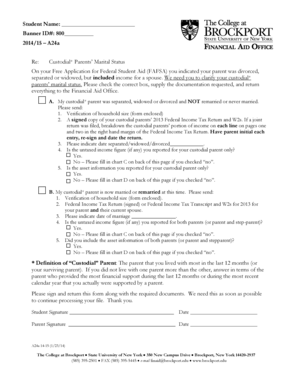 Custodial Parents' Marital Status Verification Form