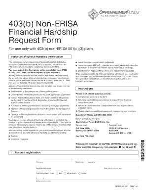 403(b) Non-ERISA Financial Hardship Request Form