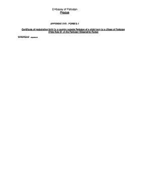 Pakistan Birth Registration Certificate