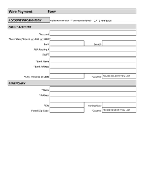 Wire Payment Form