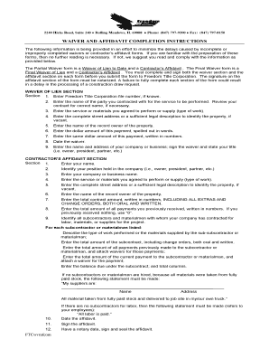 Waiver of Lien and Contractor's Affidavit