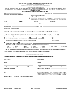 Florida Duplicate Vessel Registration Application