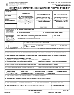 Philippine Citizenship Retention Application