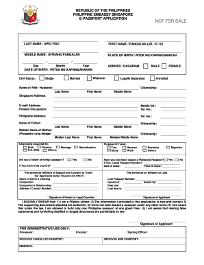 Philippine E-Passport Application Form