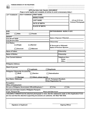 Philippines Travel Document Application