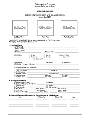 Philippines Citizenship Retention Application