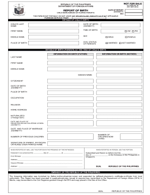 Philippines Report of Birth Abroad