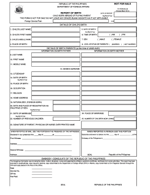 Philippines Report of Birth Abroad