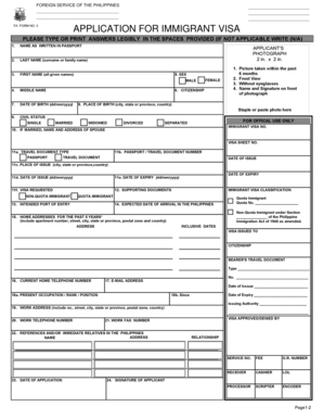 Philippines Immigrant Visa Application Form 3