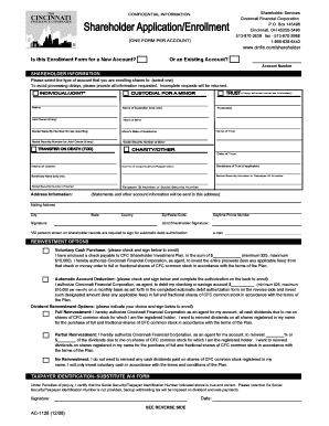 Cincinnati Financial Shareholder Enrollment Form