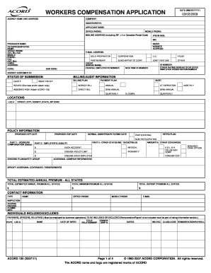 Workers Compensation Application Form