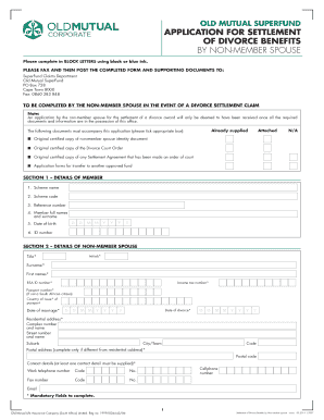 Old Mutual Divorce Benefits Application