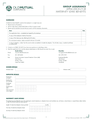 Maternity Leave Benefits Application Form