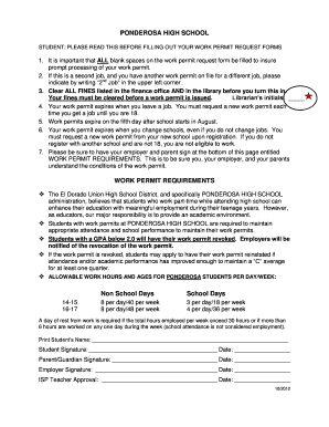 California Work Permit Request Form