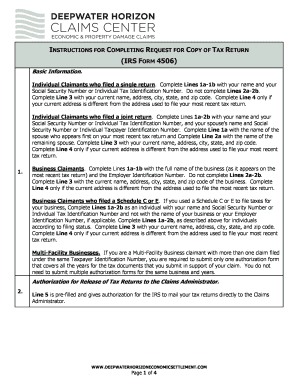 IRS Form 4506 Instructions